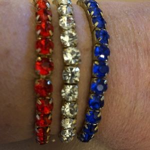 Vintage red, clear & blue bracelet